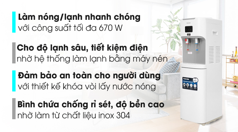 CÂY NƯỚC NÓNG LẠNH TOSHIBA RWF-W1664TV(K1)