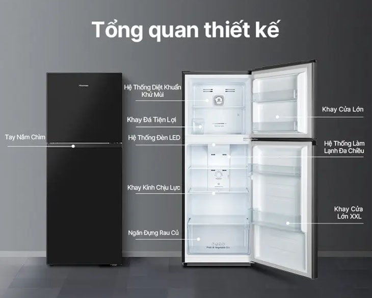 Tủ Lạnh Hisense Inverter 205 lít RT256N4EBN – Lựa chọn thông minh cho gia đình hiện đại