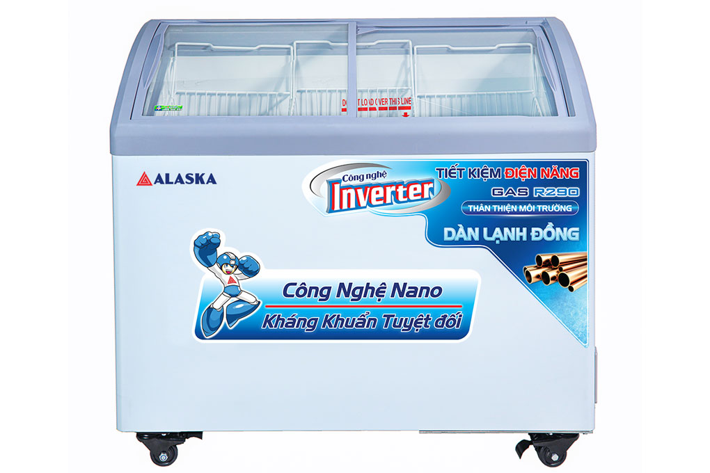 Tủ đông nắp kính cong Alaska Inverter 248 lít KC-210CI