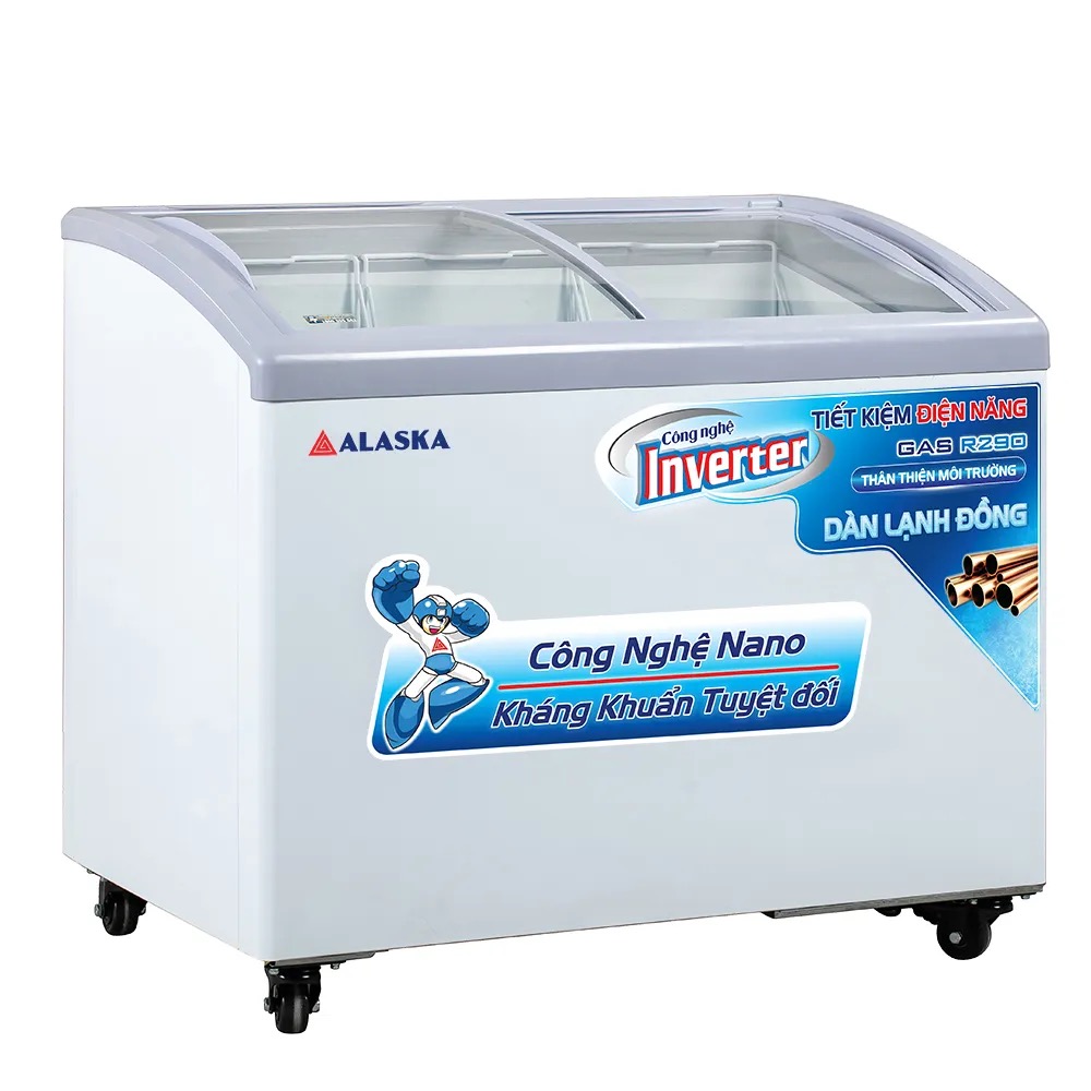 Tủ đông nắp kính cong Alaska Inverter 248 lít KC-210CI