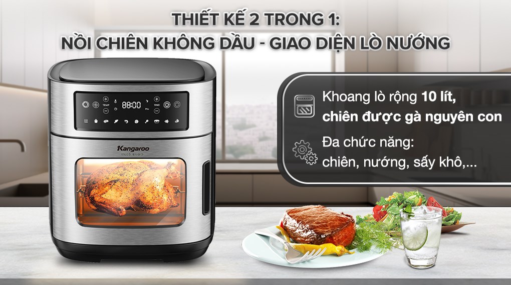 Lò chiên không dầu 12 lít Kangaroo KG12AF1A