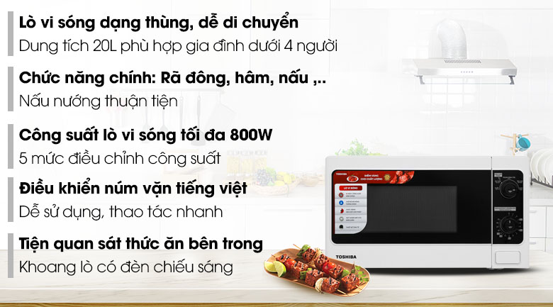 LÒ VI SÓNG TOSHIBA ER-SM20(W1)VN