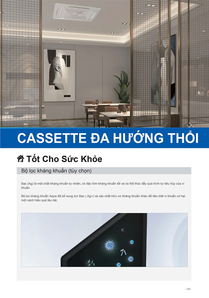 Máy Lạnh Âm Trần Cassette Aqua Mono 5HP AQA-NU48TRAB/AQA-NC48TRN/PB-950QB