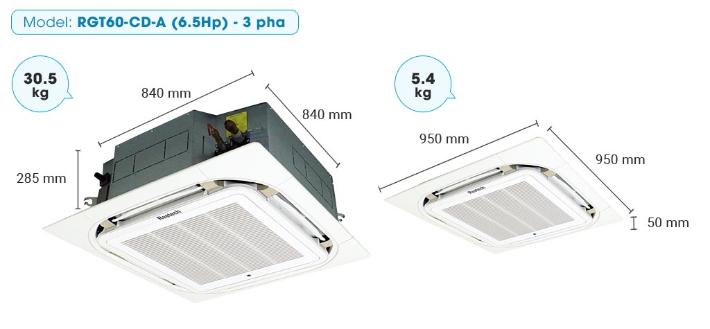 Máy Lạnh Âm Trần Reetech RGT60/RC60 (3Þ)