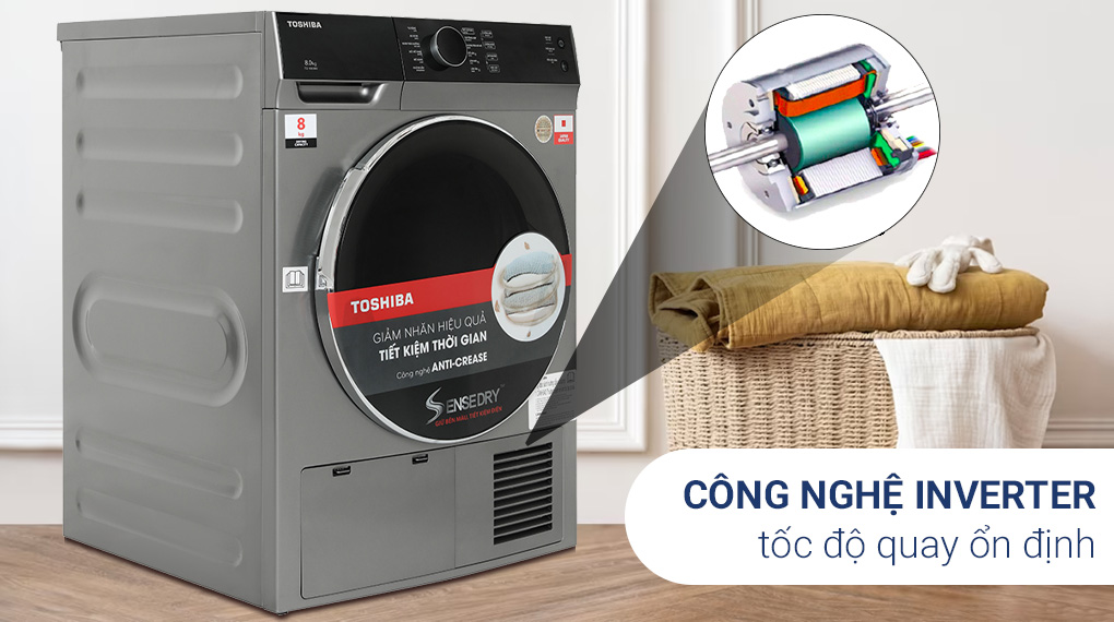 Máy Sấy Ngưng Tụ Toshiba 8 Kg TD-K90MEV(SK)