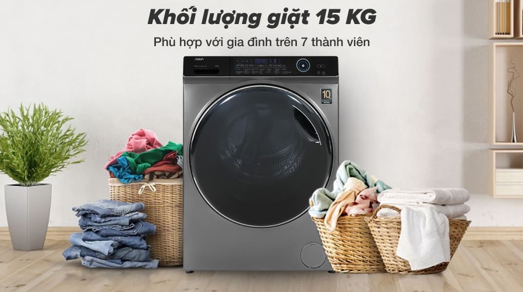 Máy giặt Aqua Inverter 15 kg AQD-A1500H.PS