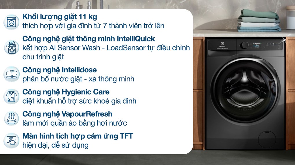 Máy giặt Electrolux UltimateCare 900 Inverter 11 kg EWF1142R9SC