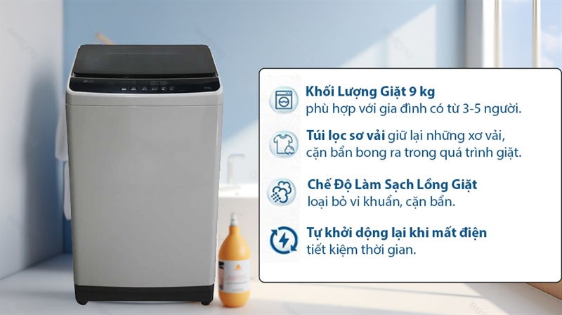Máy giặt LG 9 kg T2109NT1G