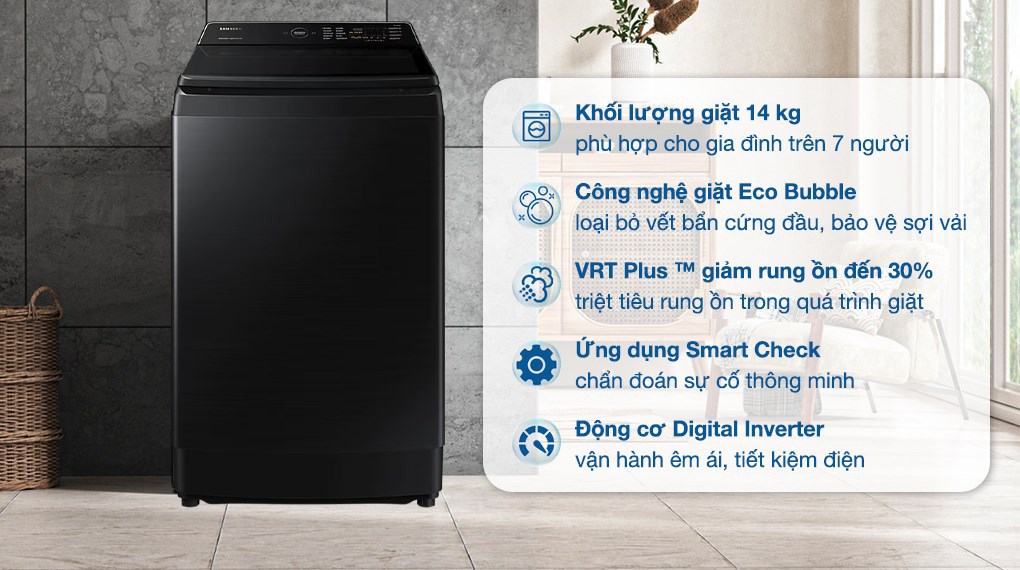 Máy giặt Samsung Inverter 14Kg WA14CG5745BVSV