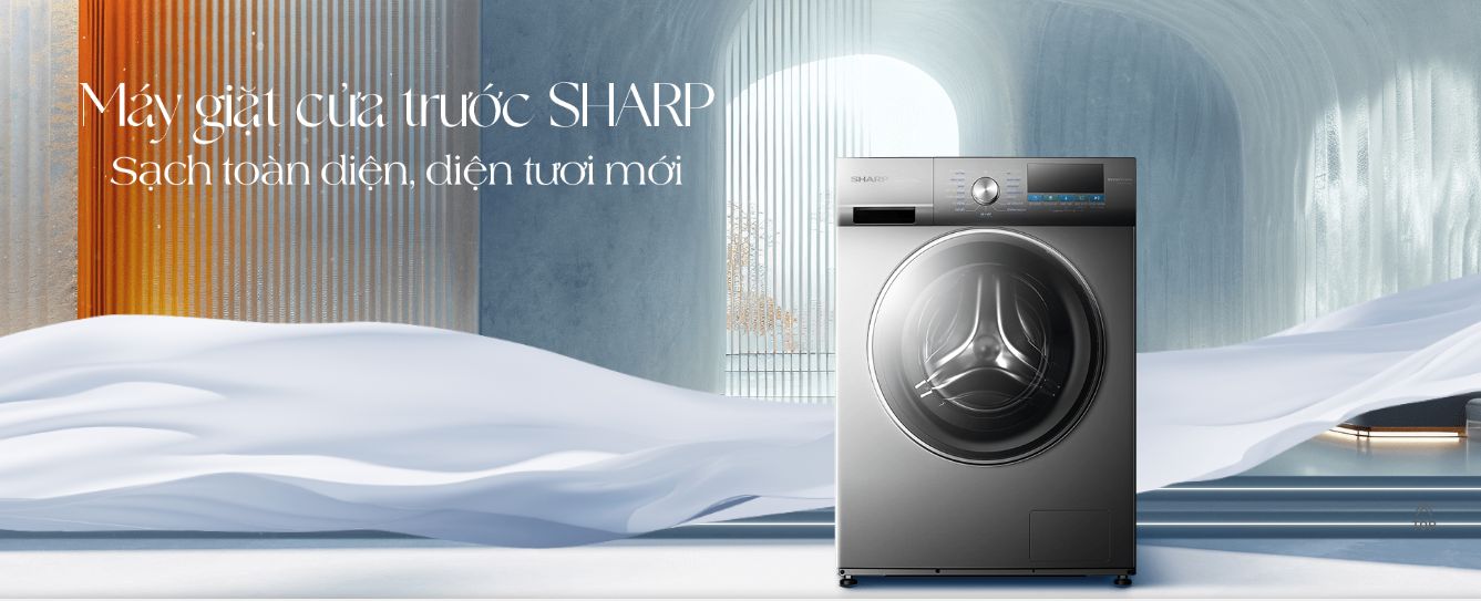  Máy giặt Sharp Inverter 9kg ES-FM90CB-DG