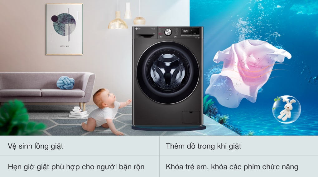 Máy giặt lồng ngang LG AI DD Inverter 10Kg FV1410S4B