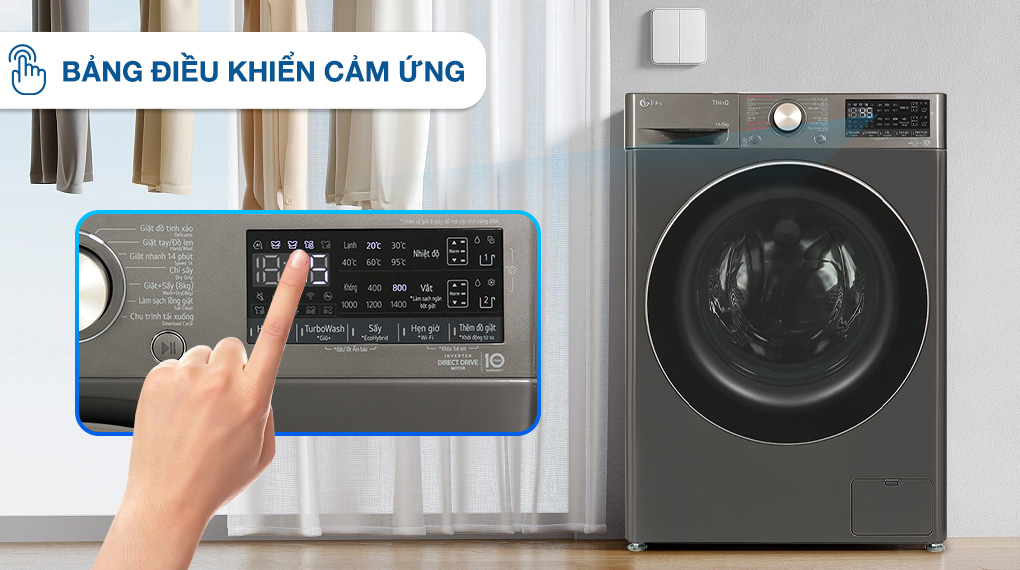 Máy giặt lồng ngang LG AI DD Inverter 14Kg + sấy 8Kg FV1414H3BA