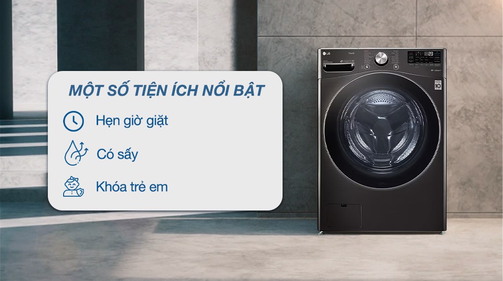 Máy giặt lồng ngang LG Inverter 21Kg + sấy 12Kg F2721HVRB