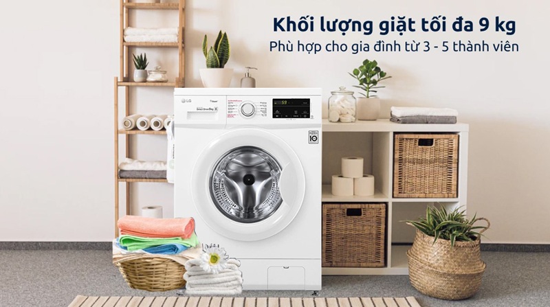 Máy giặt lồng ngang LG Inverter 9Kg FB1209S6W