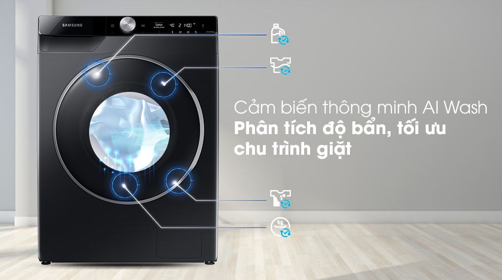 Máy giặt lồng ngang Samsung AI Inverter 10Kg WW10TP44DSB/SV