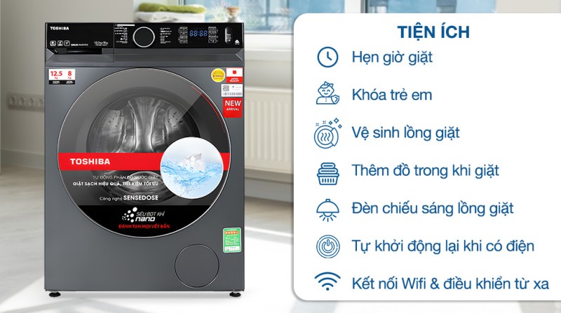 Máy giặt sấy Toshiba | TWD-BM135GF4V(MG) 12.5 kg