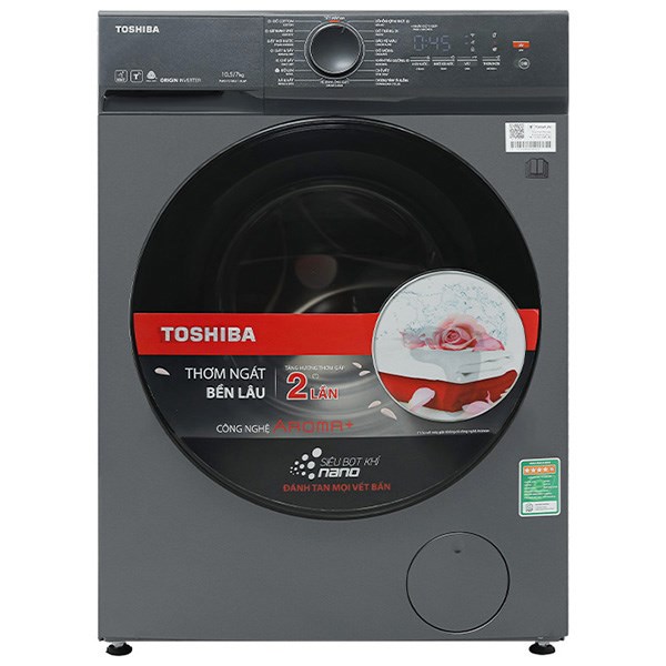 Máy giặt sấy Toshiba Inverter giặt 10.5 kg - sấy 7 kg TWD-T21BU115UWV(MG)