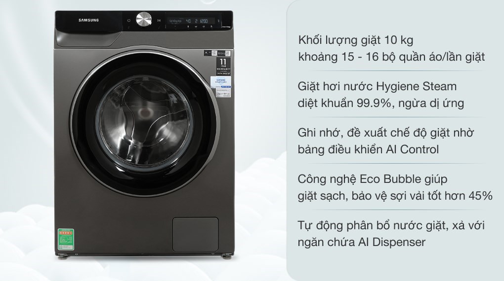 Máy giặt thông minh Samsung AI Inverter 10kg WW10T634DLX/SV
