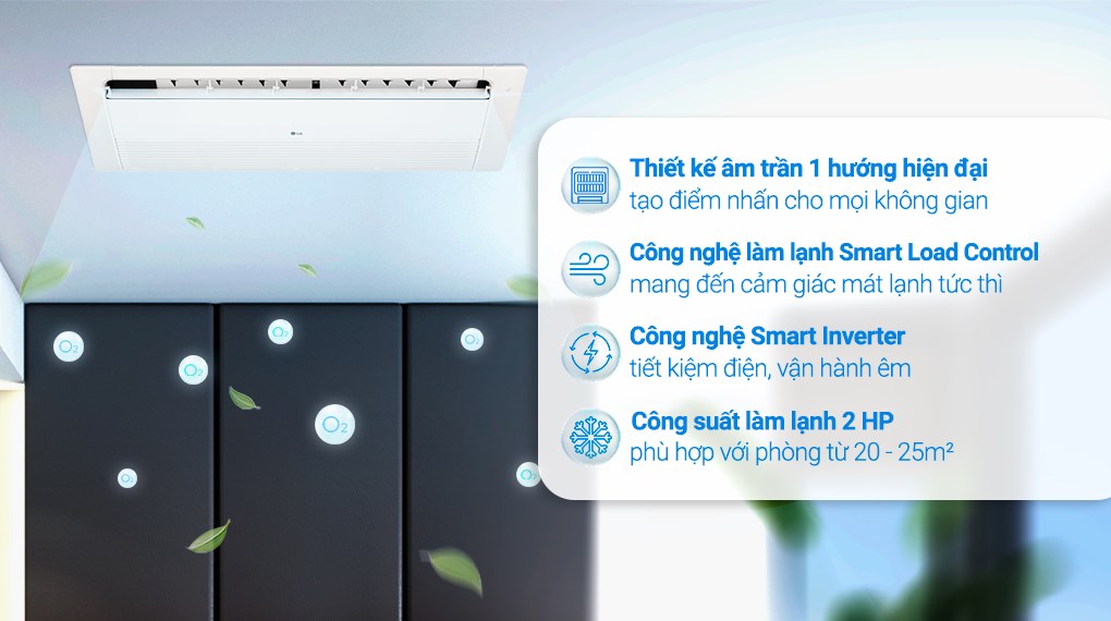 Máy lạnh âm trần 1 hướng LG Inverter 2 HP ZTNQ18GTLA0
