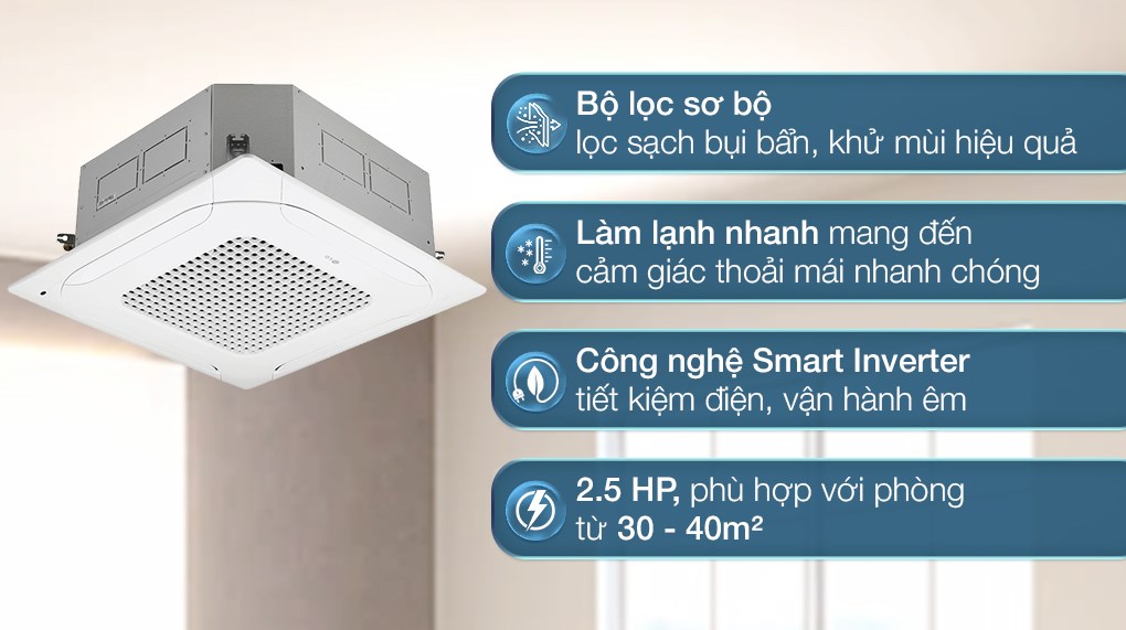 Máy lạnh âm trần 4 hướng LG Inverter 2.5 HP ZTNQ24GPLA0