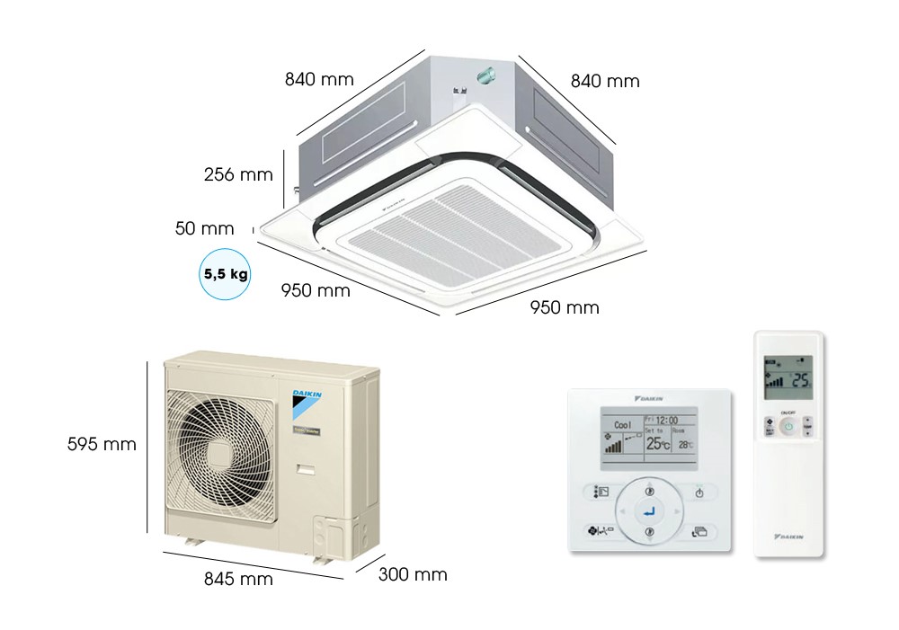 Máy lạnh âm trần Daikin 1 chiều 2.5HP FCNQ21MV1/RNQ21MV19