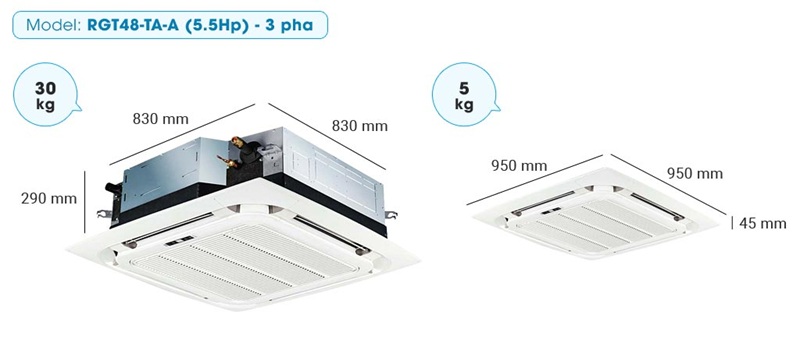 Máy lạnh âm trần Reetech RGT48/RC48 (3Þ)