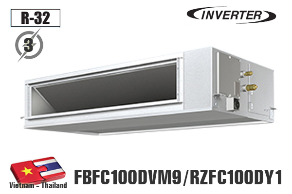 Máy lạnh âm trần nối ống gió Daikin Inverter 4HP FBFC100DVM9/RZFC100DY1 3 pha