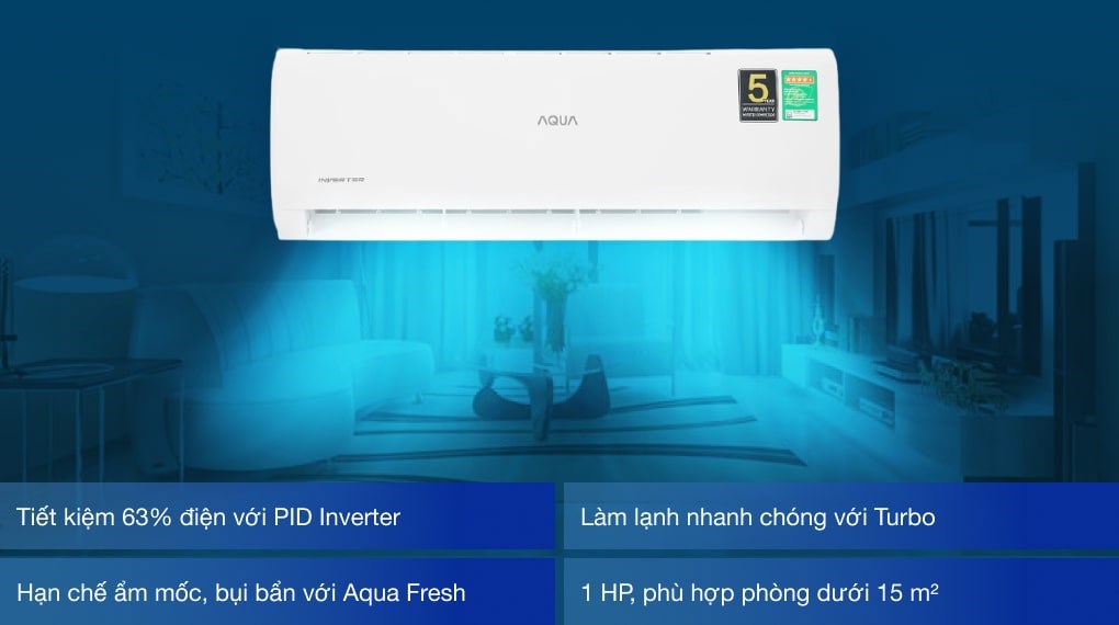 Máy lạnh Aqua Inverter 1HP AQA-RV10ME
