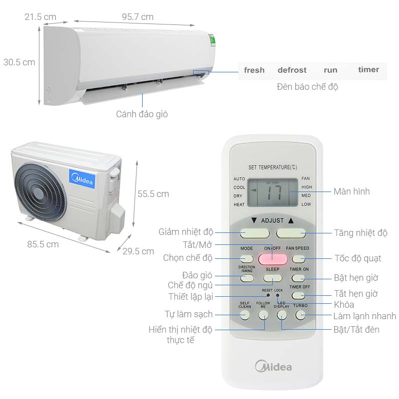 Máy lạnh Midea 2.0 HP (2 Ngựa) MSAFG-18CRN8
