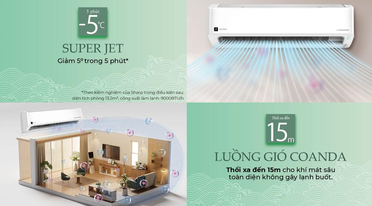 Máy lạnh Sharp Inverter PCI 2.5 HP AH-XP24CMW