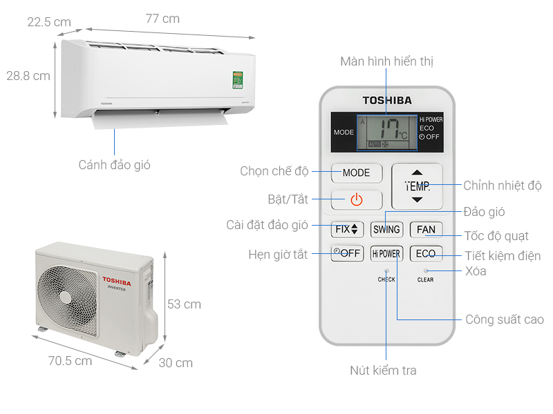 Máy lạnh Toshiba Inverter 1.5HP RAS-H13S5KCV2G-V