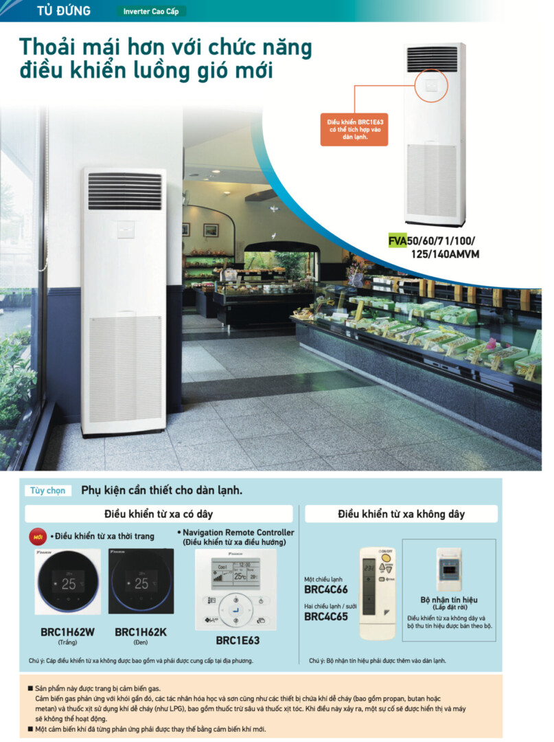 Máy lạnh tủ đứng Daikin Inverter 5.5HP FVA140AMVM/RZF140CYM 3 pha