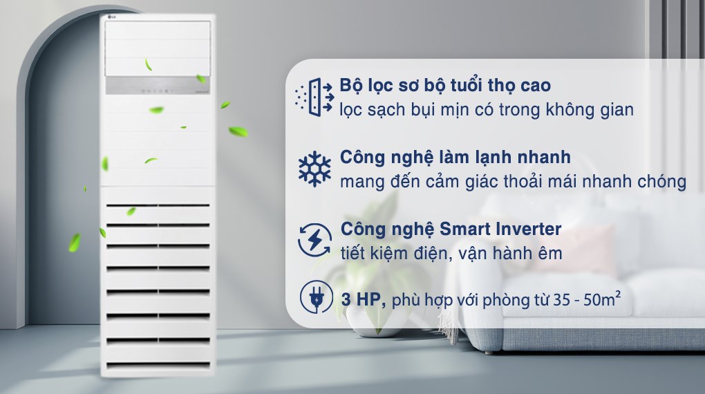 Máy lạnh tủ đứng LG Inverter 3 HP ZPNQ30GR5E0