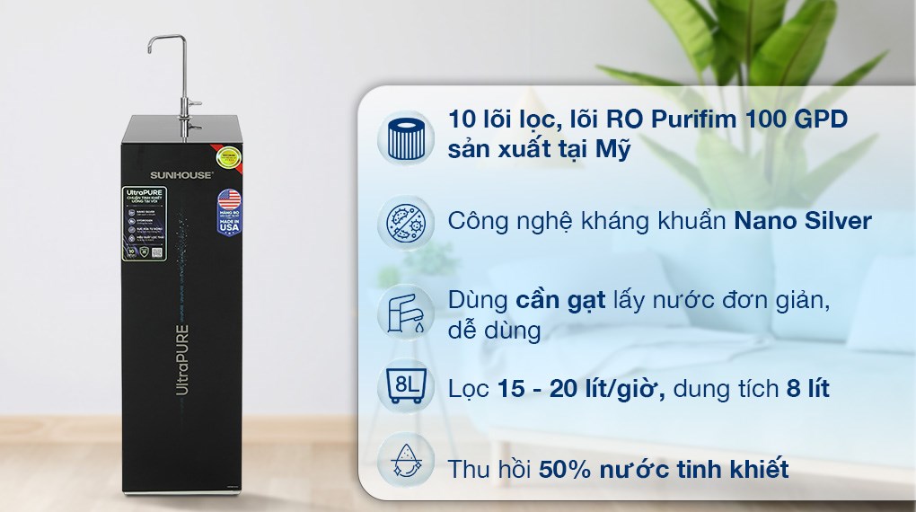 Máy lọc nước RO UltraPURE SUNHOUSE 9 LÕI SHA8691K