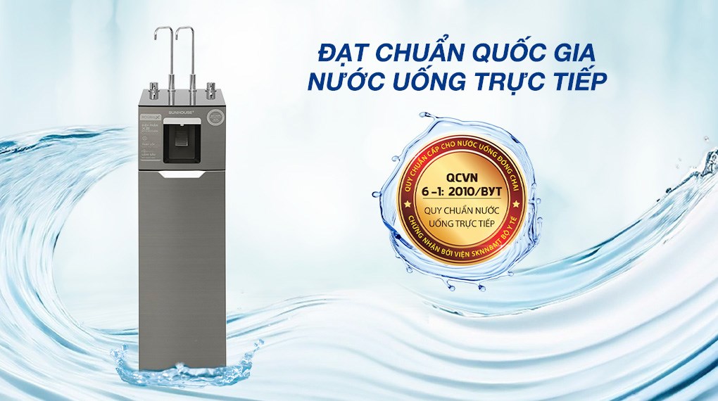 Máy lọc nước R.O nóng lạnh 10 lõi SUNHOUSE SHA76216CK