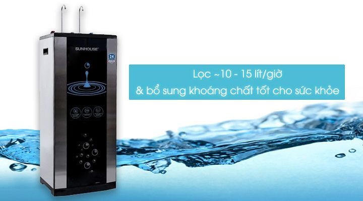Máy lọc nước R.O nóng lạnh 10 lõi SUNHOUSE SHR76210CK