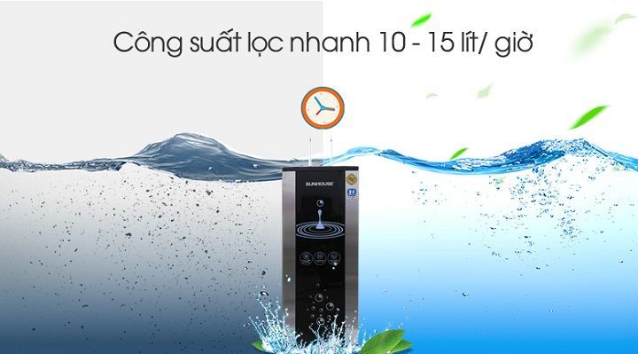 Máy lọc nước R.O nóng lạnh 10 lõi SUNHOUSE SHR76210CK
