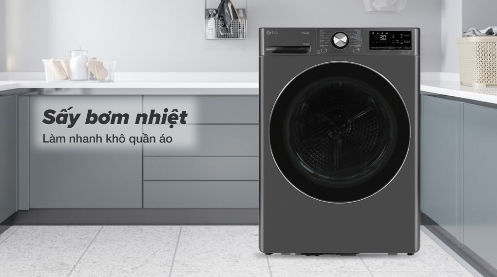 Máy sấy bơm nhiệt Heatpump Inverter LG 10.5Kg DVHP50B