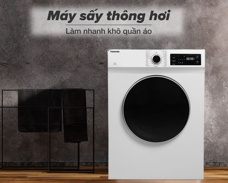 Máy sấy thông hơi Toshiba TD-H80SEV(WK) 7 kg