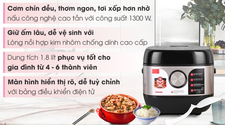 NỒI CƠM ĐIỆN CAO TẦN TOSHIBA RC-18IX1PV