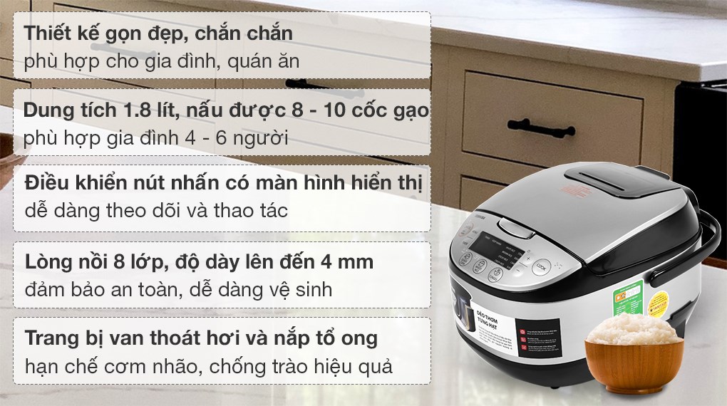 NỒI CƠM ĐIỆN TỬ TOSHIBA RC-18DR3PV(G)