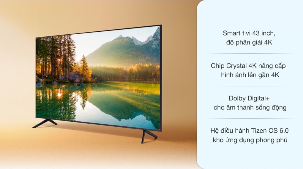 Smart Tivi Samsung 4K 43 inch 43DU7700 Crystal UHD