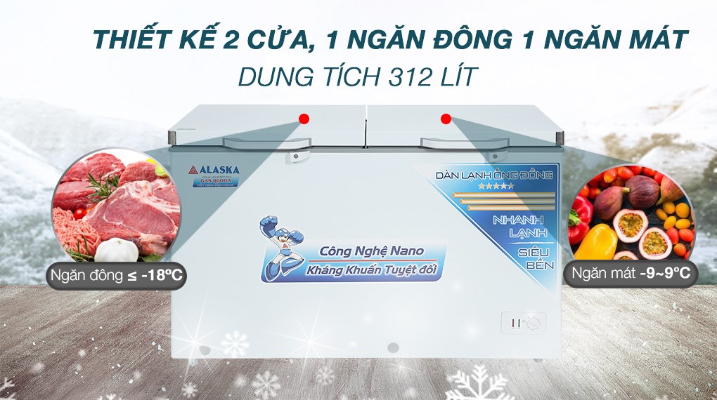 Tủ Đông Mát Alaska 312 LÍT BCD-5068N