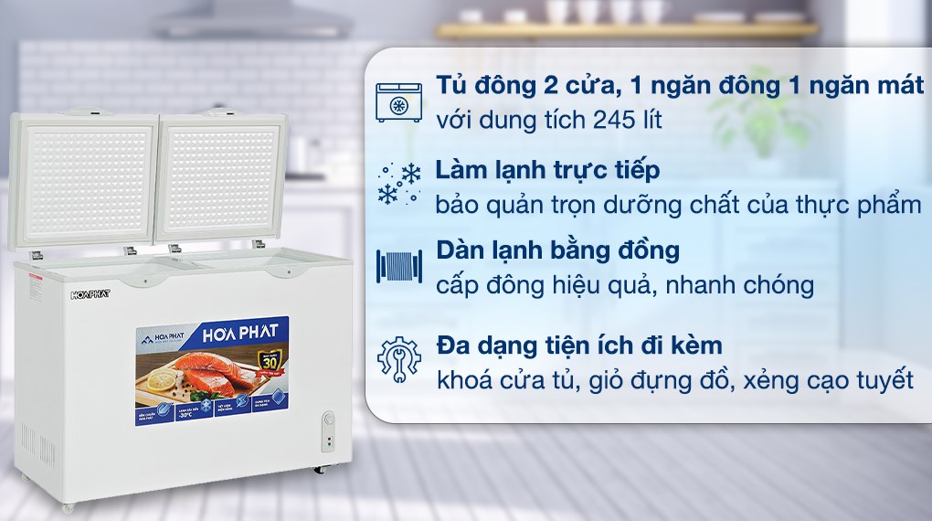 Tủ Đông Mát Hòa Phát 245 Lít HPF BD6245.T1