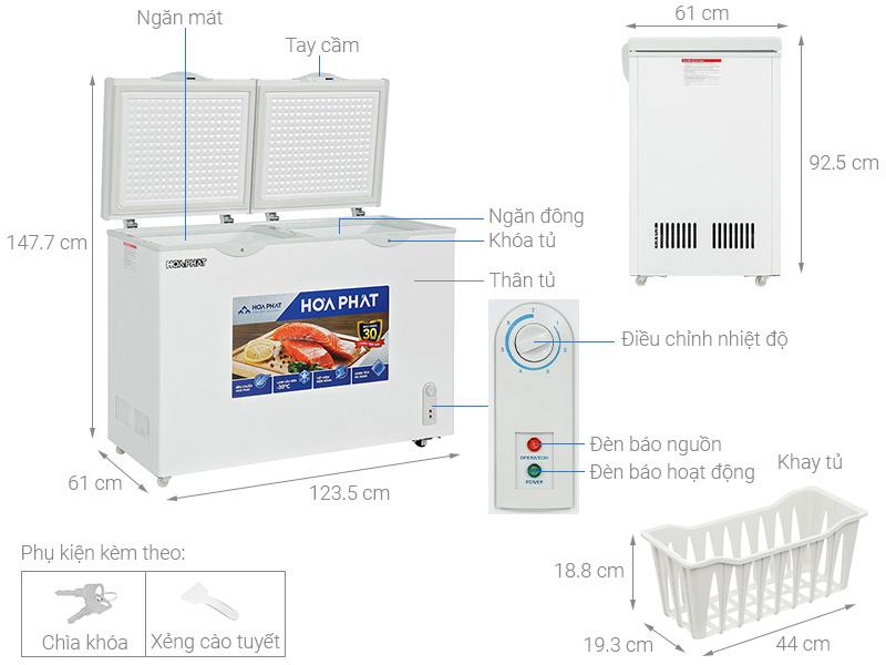 Tủ Đông Mát Hòa Phát 245 Lít HPF BD6245.T1