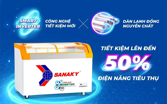 Tủ Đông Mặt Kính Cong Sanaky 280lít VH-3899K3B