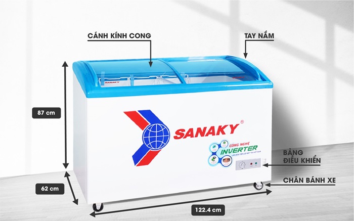 Tủ Đông Mặt Kính Cong Sanaky 340lít VH-4899K3