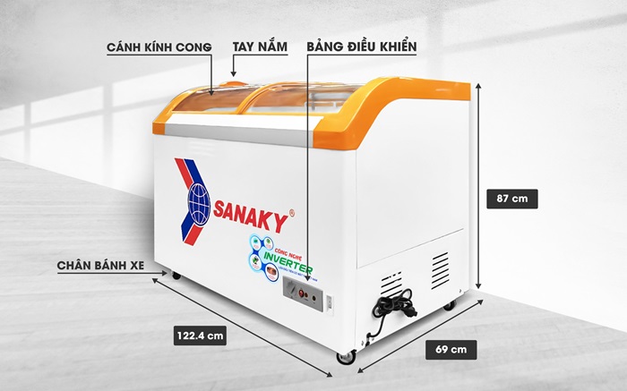 Tủ Đông Mặt Kính Cong Sanaky 350lít VH-4899K3B