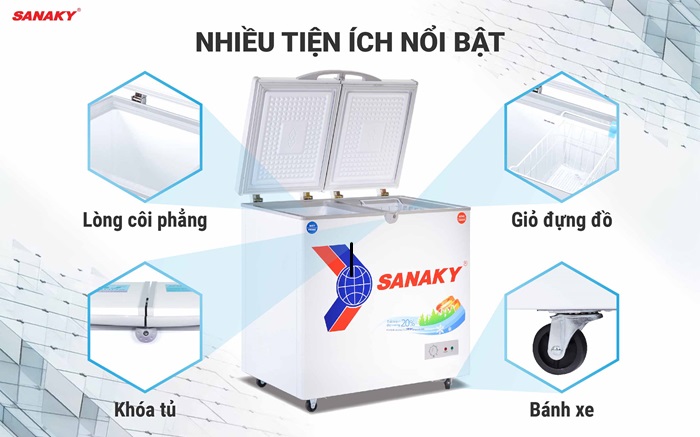 Tủ Đông Mát Sanaky 195lít VH-2599W1