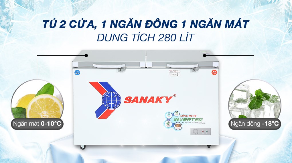 Tủ Đông Mát Sanaky 280lít VH-405W2